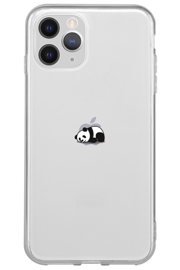 iPhone 11 Pro Max Panda Patterned Transparent Silicone Phone Case