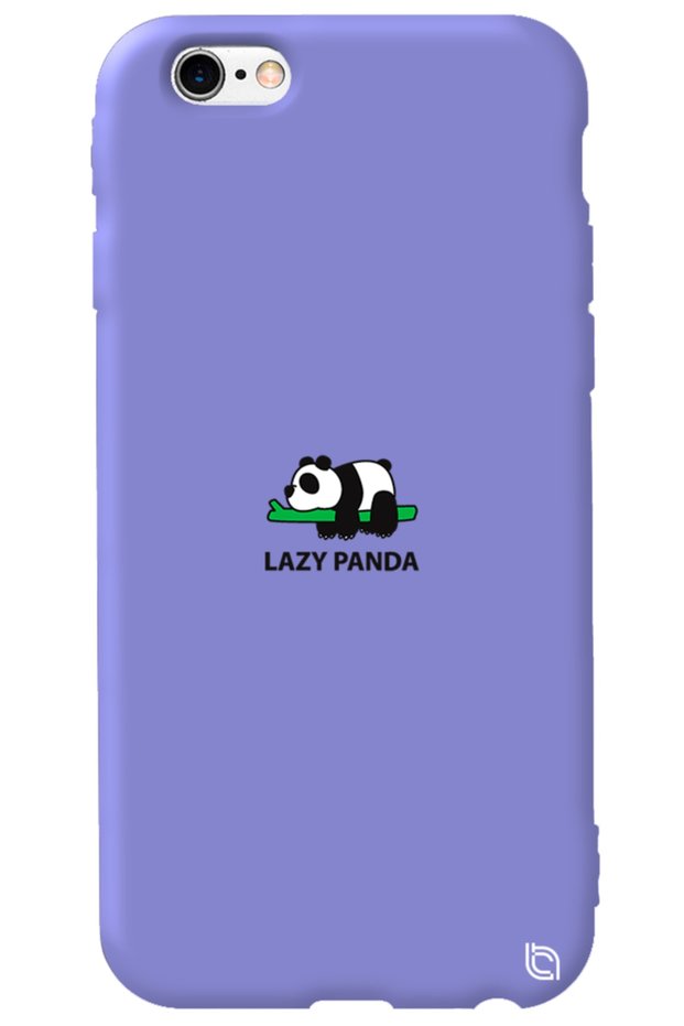 iPhone 6 6S Lilac Color Premium Velvet Panda Patterned Silicone Phone Case