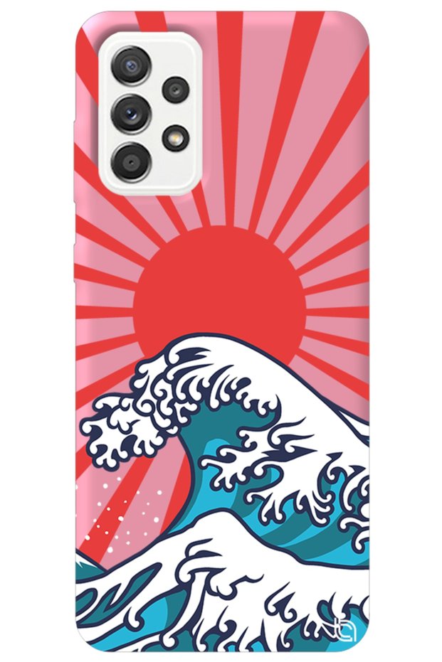 Samsung Galaxy A52 Pink Color Premium Velvet Japanese Patterned Silicone Phone Case