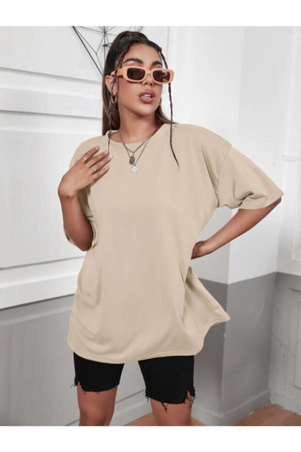 Tricou Basic Camel Oversize - 3