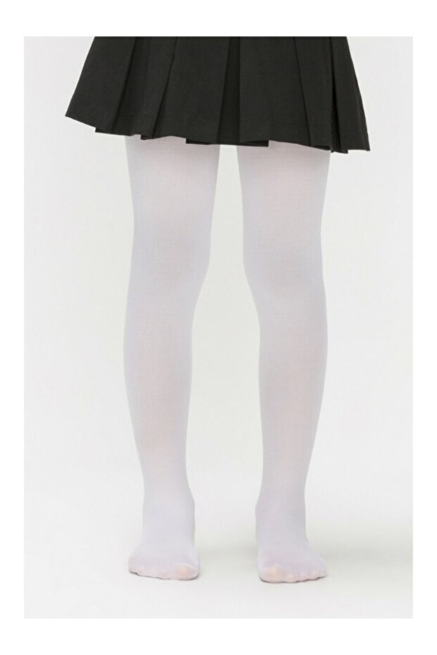 3 Pieces White Color Micro 40 Children's Pantyhose