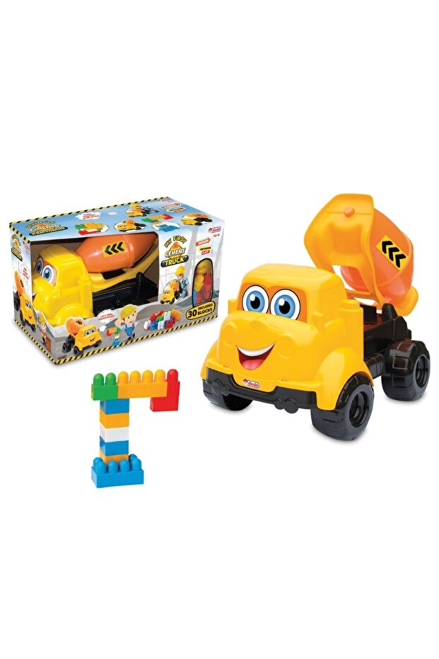 Large Cement Truck Blocks with Toy Box (30 Pieces)