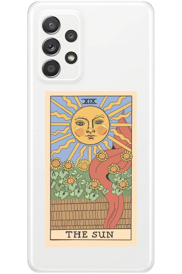 Transparent Silicone Phone Case with Pattern for Samsung A72 Tarot Sun Pattern