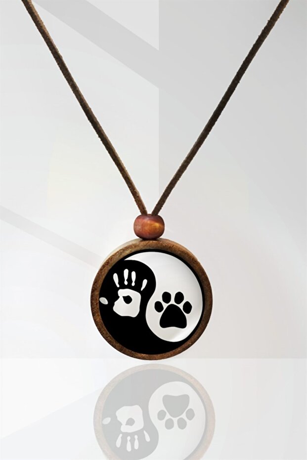 Yin Yang Wooden Necklace