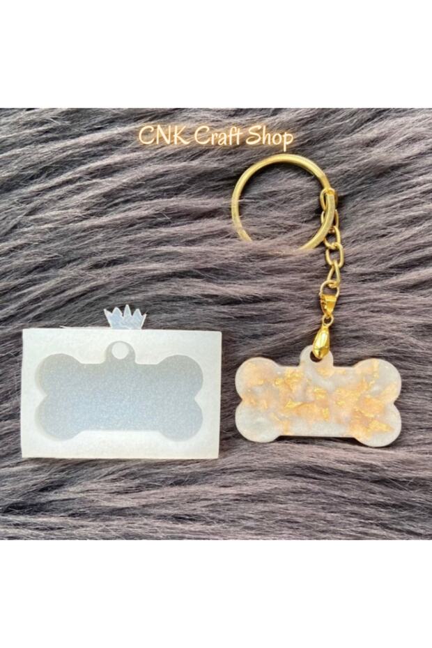 Epoxy Silicone Mold Resin Pendant Imprint Keychain Dog Bone Silicone Mold