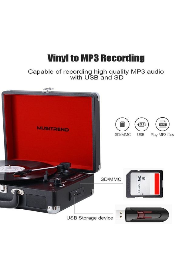 *ücretsiz Kargo Bood Retro Pikap - / Bluetooth / Usb Giriş - 33, 45, 78 Devir - 4