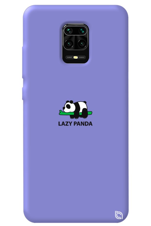 Xiaomi Redmi Note 9S Lilac Color Premium Velvet Panda Patterned Silicone Phone Case
