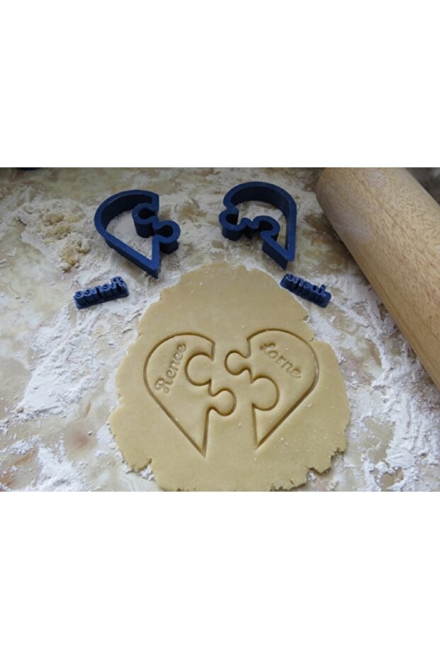 Puzzle Heart Cookie Mold (2 Pieces)