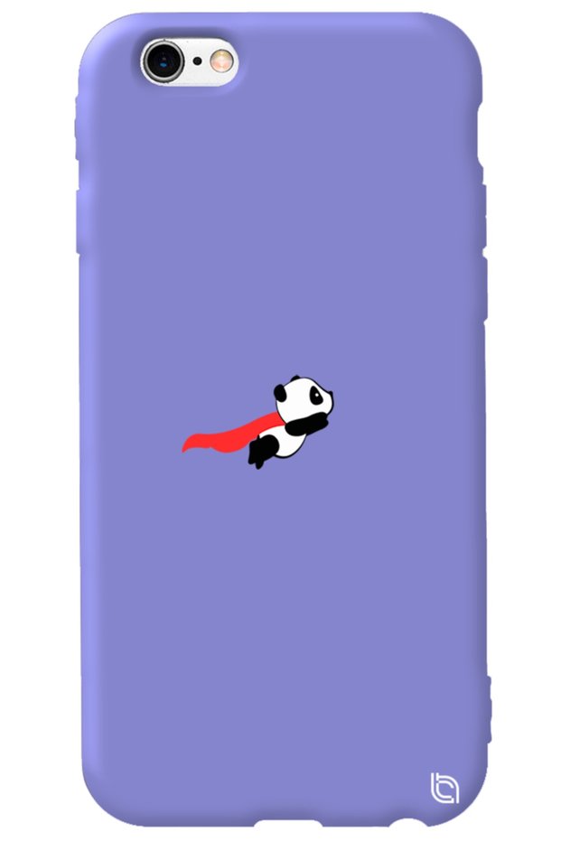 iPhone 6 6S Lilac Color Premium Velvet Panda Patterned Silicone Phone Case