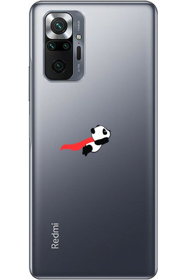 حافظة هاتف Xiaomi Redmi Note 10 Pro من السيليكون الشفاف بنمط الباندا