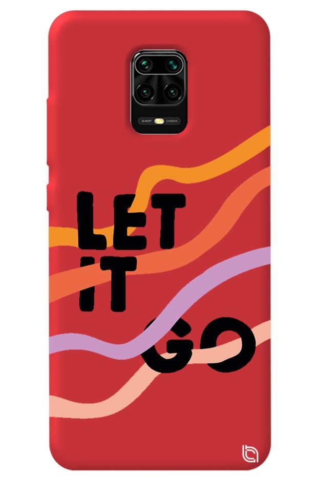 Xiaomi Redmi Note 9S Red Color Premium Velvet Inside Let It Go Patterned Silicone Phone Case