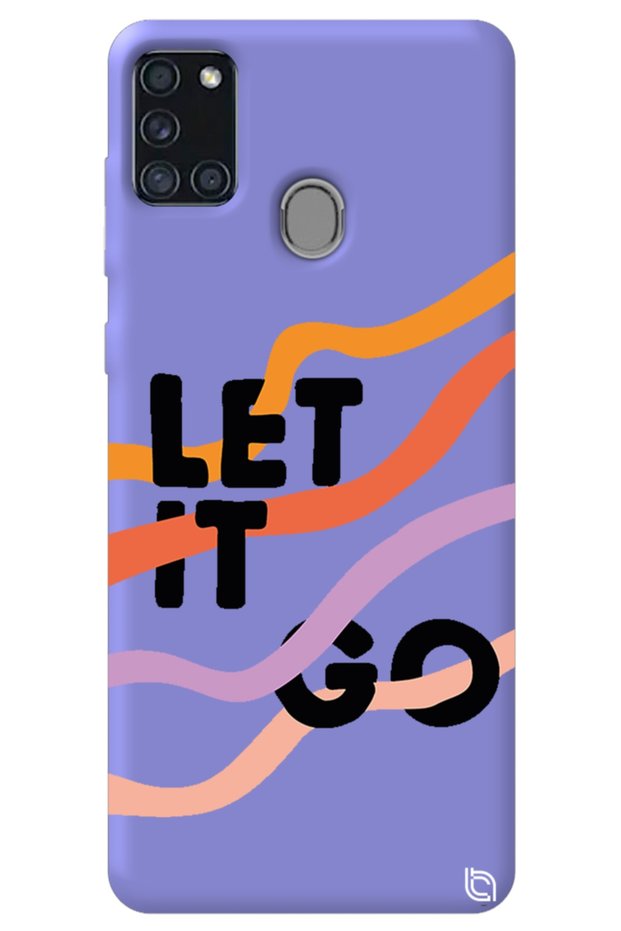 Samsung A21S Lilac Colored Premium Velvet Inside Let It Go Patterned Silicone Phone Case