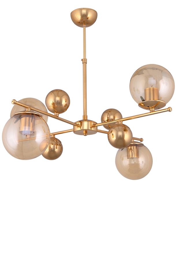 Salkım 4 Lü Top Bal Camlı Gold Sarı Sarkıt Çakır Avize - 1