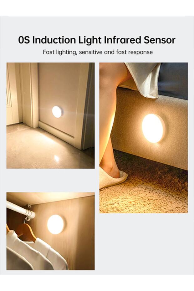 Kablosuz Led Cabinet Şarjlı Sensörlü Gece Led Lambası - 3