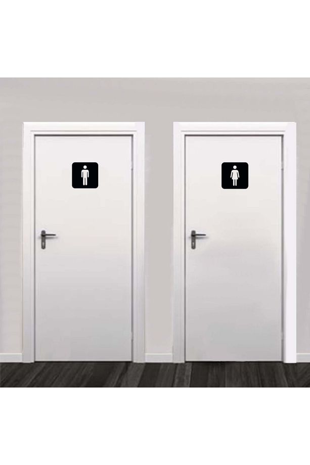 Wc Tuvalet Tabelası Banyo Kadın Erkek Takım Kapı Duvar Yönlendirme Levhası Ahşap Lazer Kesim - 5