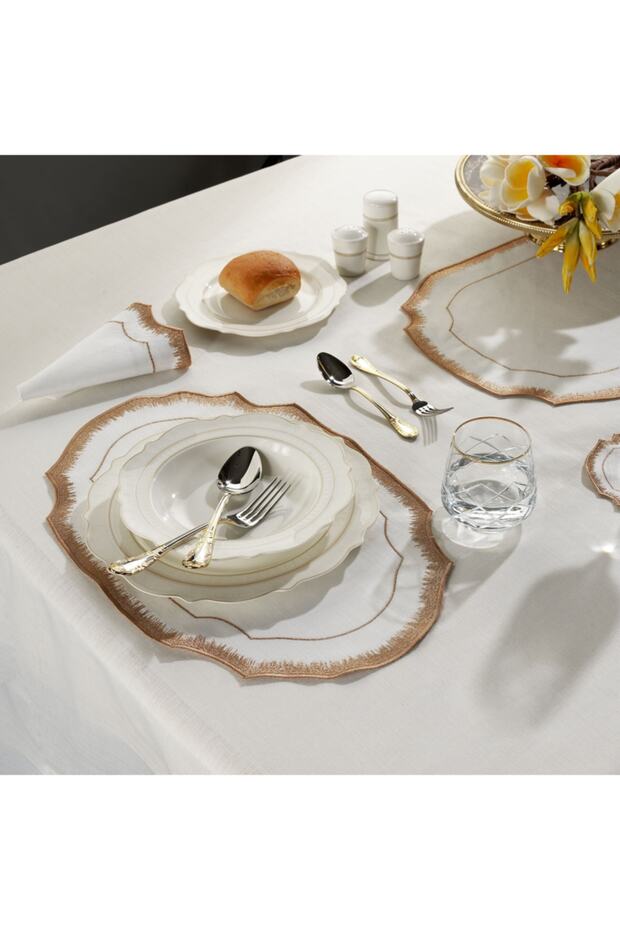 Siena 2'li Amerikan Servis Krem/bakır - 2