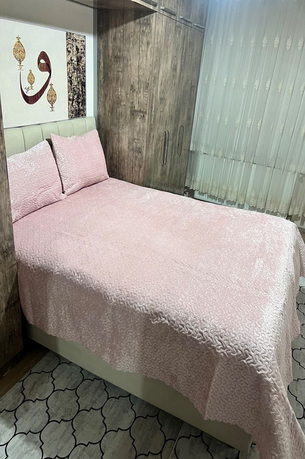 Kadife Pike Takımı Ve Yatak Örtüsü - Kapitone Pike Takımı Yatak Örtüsü Çift Kişilik 250x260 - 1