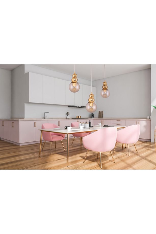 Salkım 3 Lü Top Bal Camlı Gold ( Sarı ) Sıralı Sarkıt Çakır Avize - 3