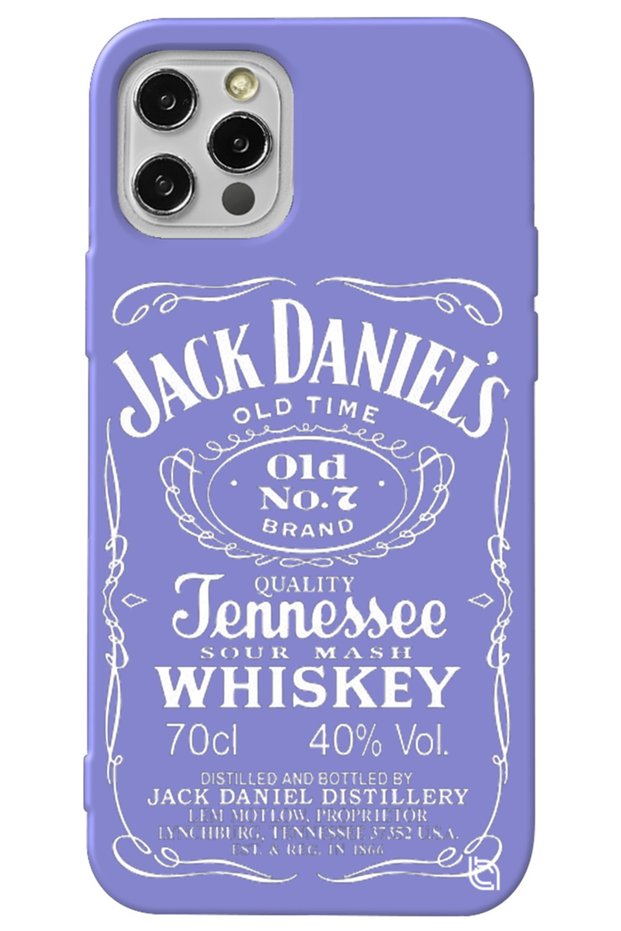 iPhone 12 Pro Max Lilac Colored Premium Velvet Inside Whiskey Patterned Silicone Phone Case