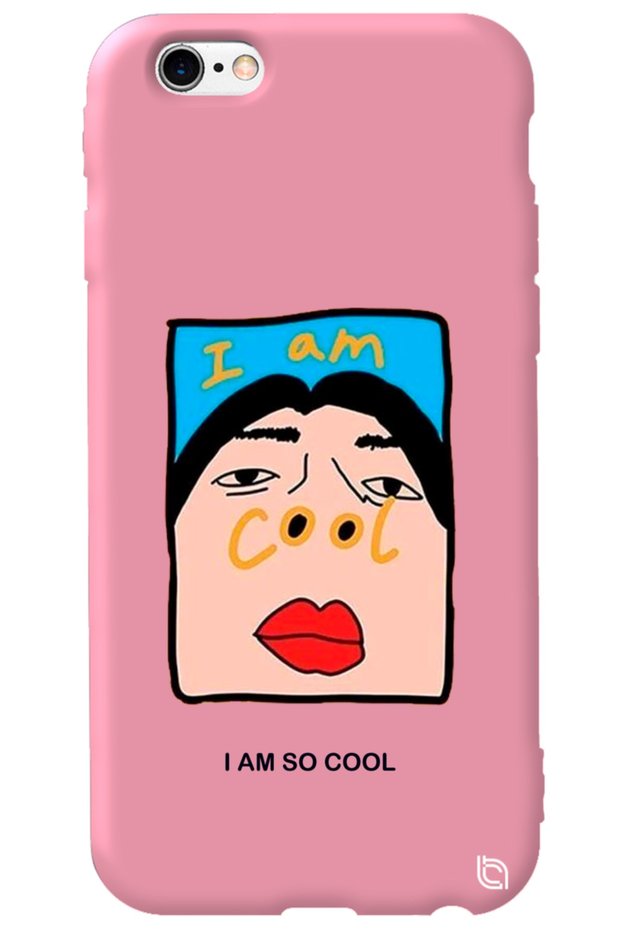 iPhone 6 Plus Pink Color Premium Cool Patterned Silicone Phone Case with Velvet Inside