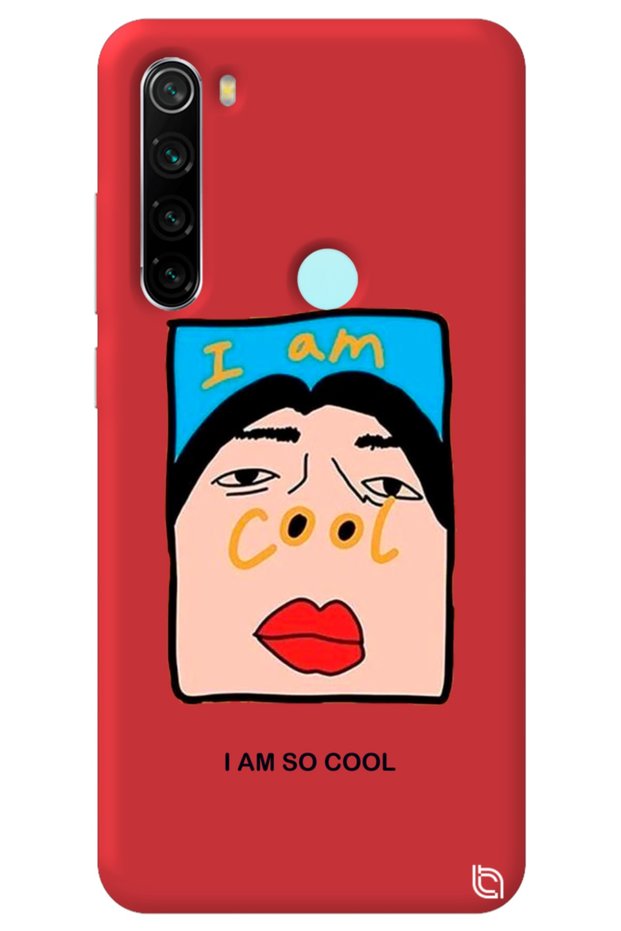 Xiaomi Redmi Note 8 Red Color Premium Velvet Inside Cool Patterned Silicone Phone Case