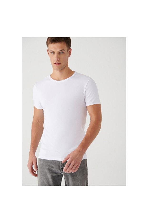 Erkek Beyaz Basic Tişört 063747-620 - 1