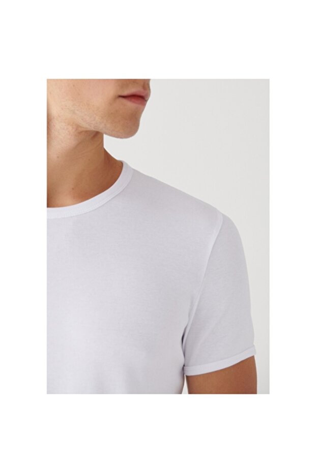 Erkek Beyaz Basic Tişört 063747-620 - 5