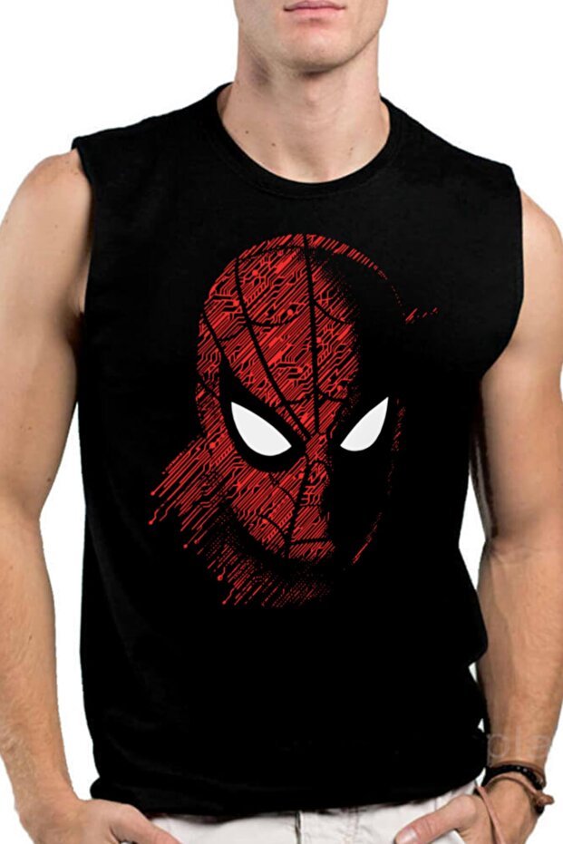 Digital Spider Black Cutout Arm | Sleeveless Men's T-shirt | Athlete