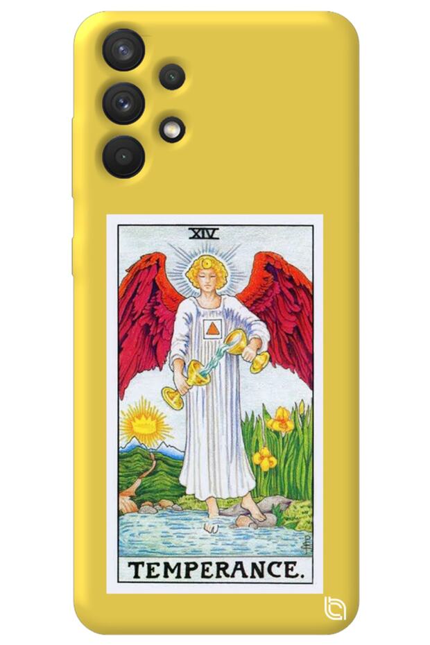 Samdengeg A32 Yellow Premium Inside Velvet Tarot Balance Patterned Silicone Phone Case