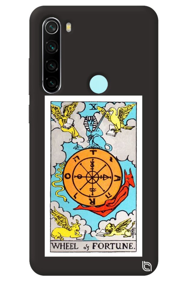 Xiaomi Redmi Note 8 Black Premium Velvet Inside Tarot Fate Patterned Silicone Phone Case