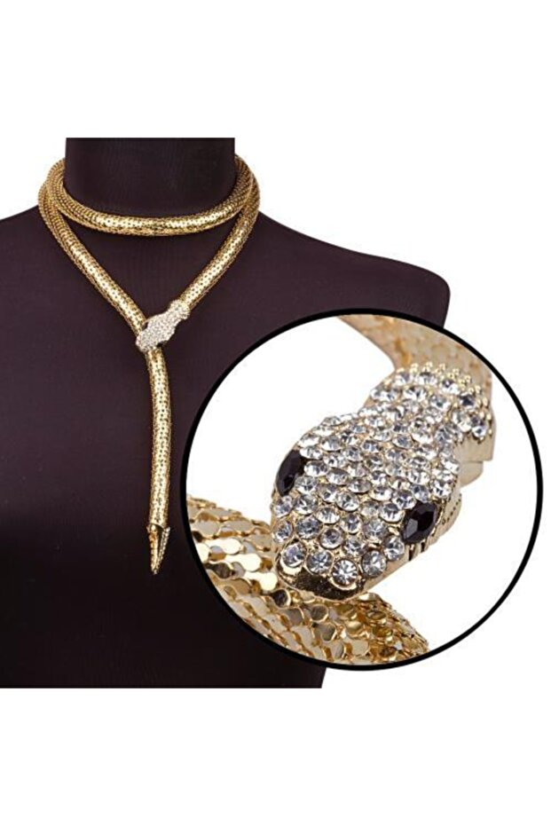 Women's Yellow Magnetic Snake Pendant Belt