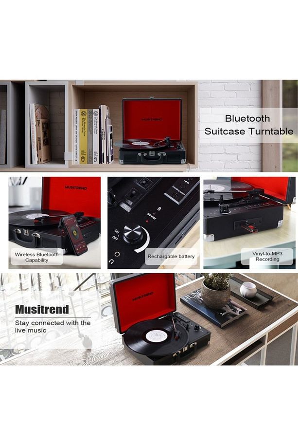 *ücretsiz Kargo Bood Retro Pikap - / Bluetooth / Usb Giriş - 33, 45, 78 Devir - 6