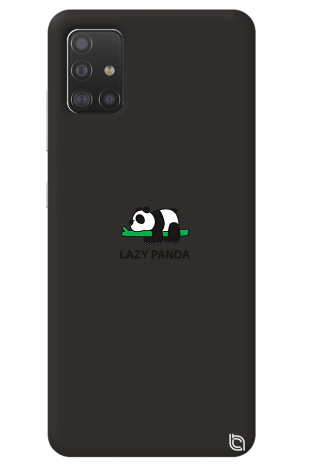 Samsung A51 Black Color Premium Velvet Panda Patterned Silicone Phone Case