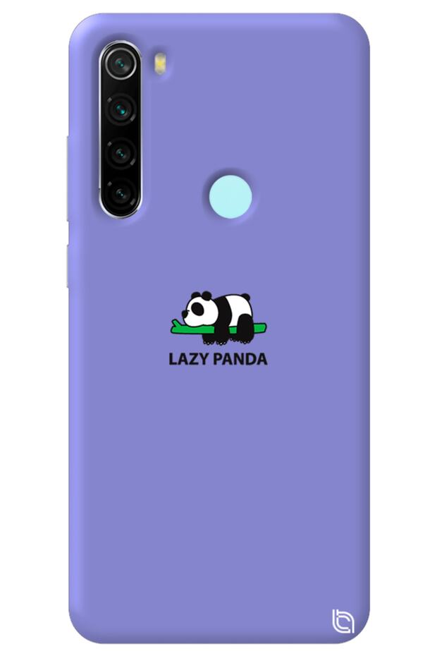 Xiaomi Redmi Note 8 Lilac Color Premium Velvet Panda Patterned Silicone Phone Case