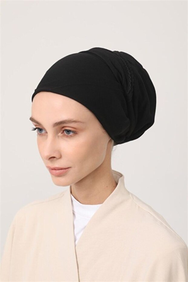 Black Stitched Inner Cheesecloth with Black Edges