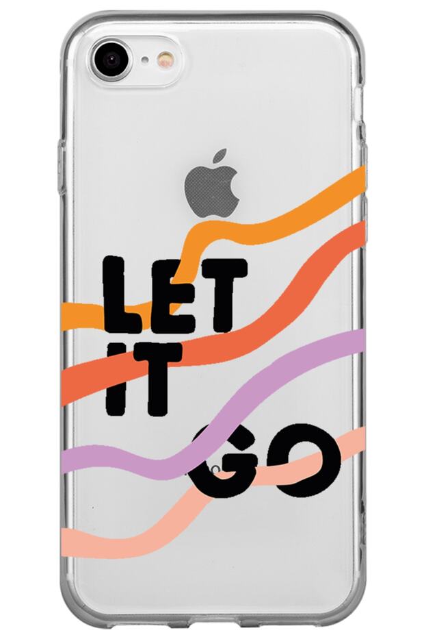 iPhone 8 Let It Go Patterned Patterned Transparent Silicone Phone Case