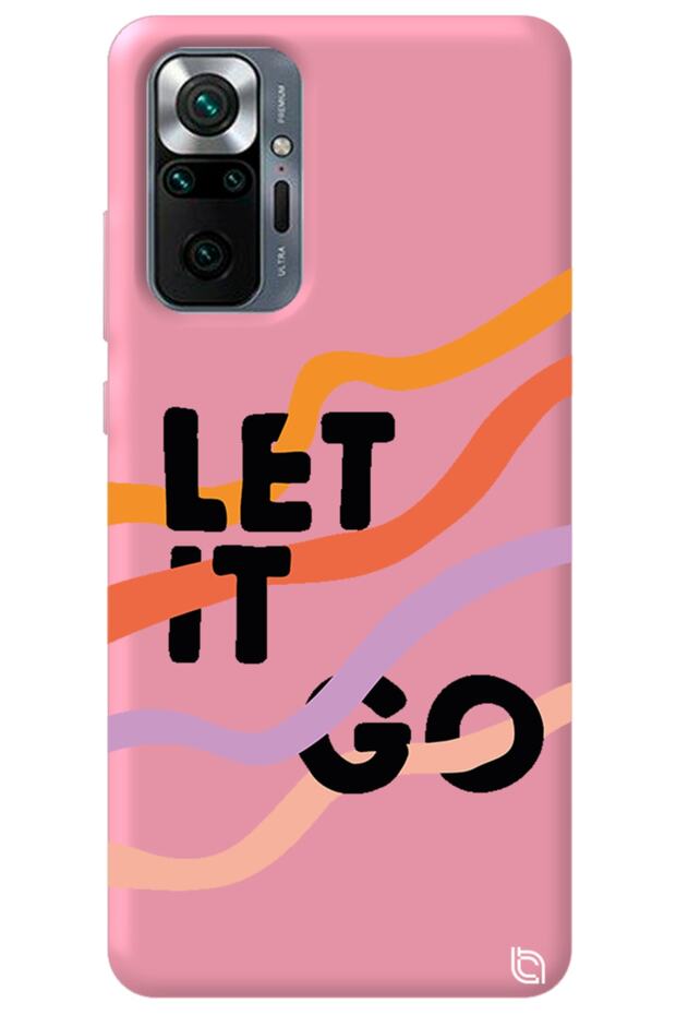 Xiaomi Redmi Note 10 Pro Pink Color Premium Velvet Inside Let It Go Patterned Silicone Phone Case