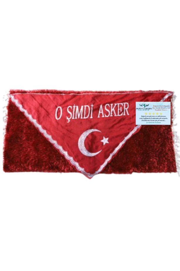 Kirmizi Beyaz Ayyildiz O Simdi Asker Yazili Islemeli Asker Ugurlama Sal - 2