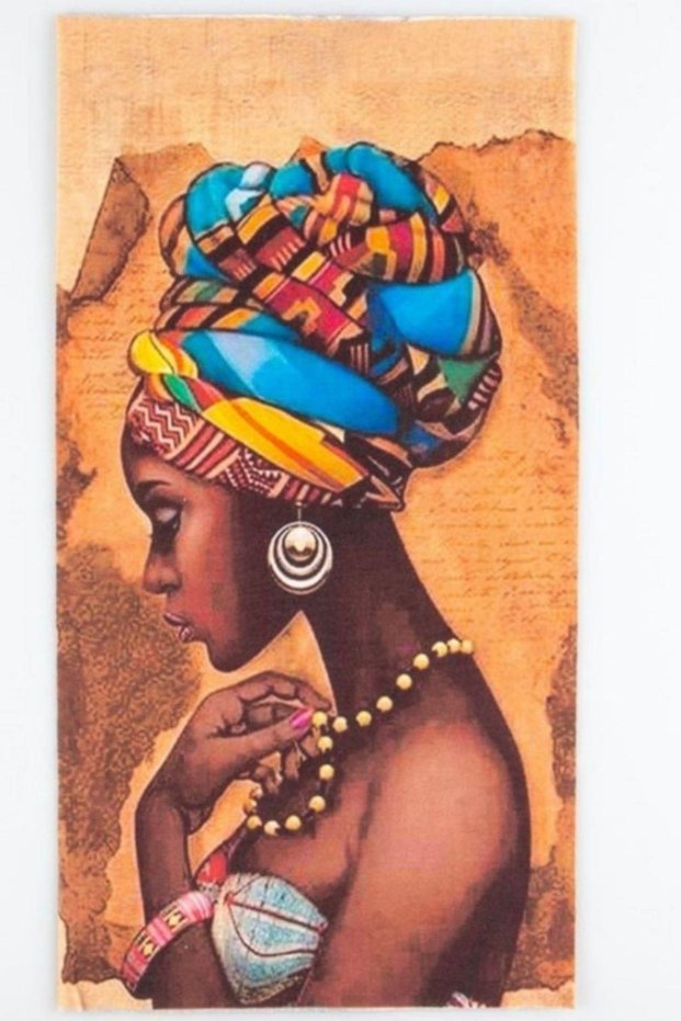 African Woman Themed Buff Neck Collar Bandana No:96