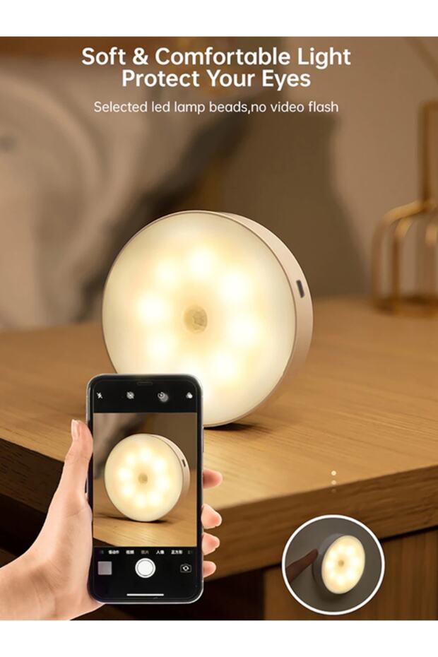 Kablosuz Led Cabinet Şarjlı Sensörlü Gece Led Lambası - 1