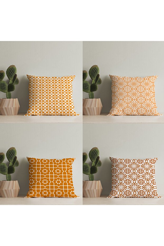 4 Pieces Special Design Double Sided Digital Printed Throw Pillow Cover