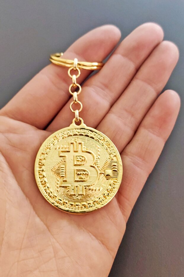 Metal Bitcoin Keychain Gold - 2