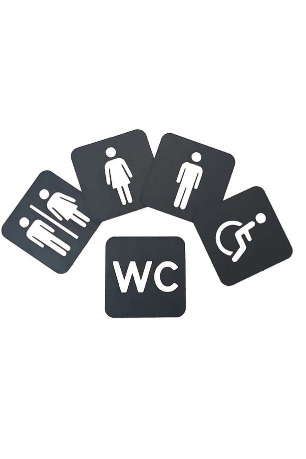 Wc Tuvalet Tabelası Banyo Kadın Erkek Takım Kapı Duvar Yönlendirme Levhası Ahşap Lazer Kesim - 6