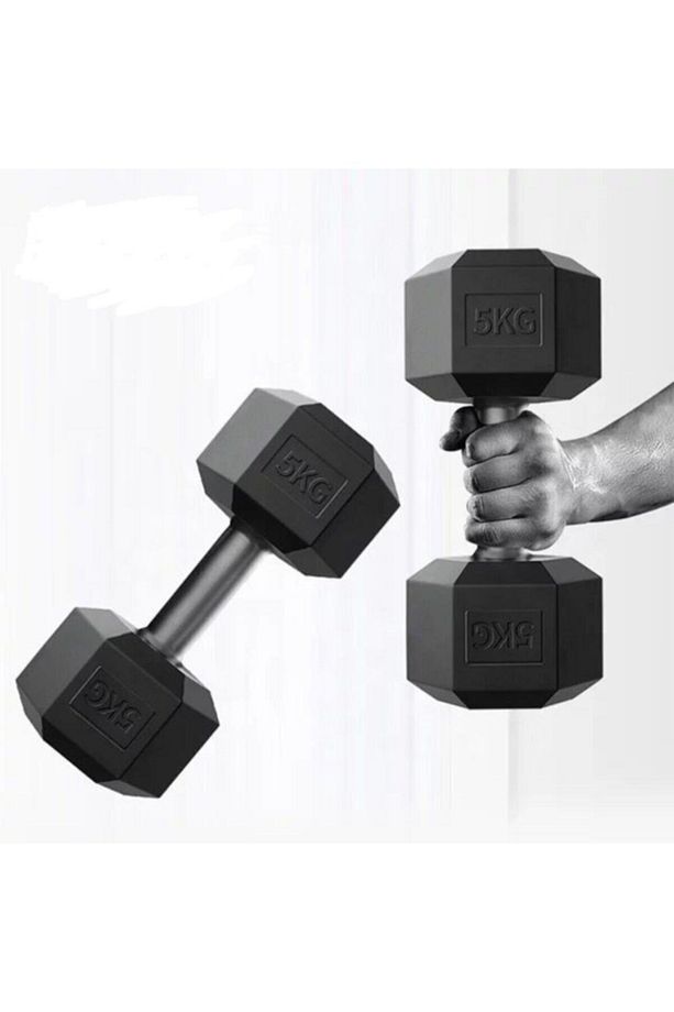 Plastik Köşeli Dambıl Set - Dumbbell Set 2x7 Kg - 2