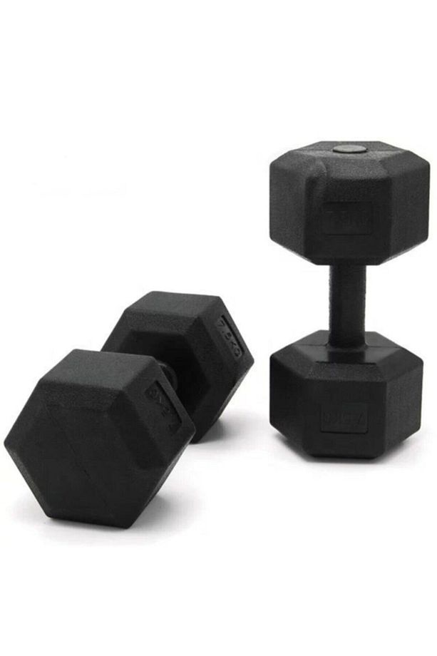 Plastik Köşeli Dambıl Set - Dumbbell Set 2x7 Kg - 3