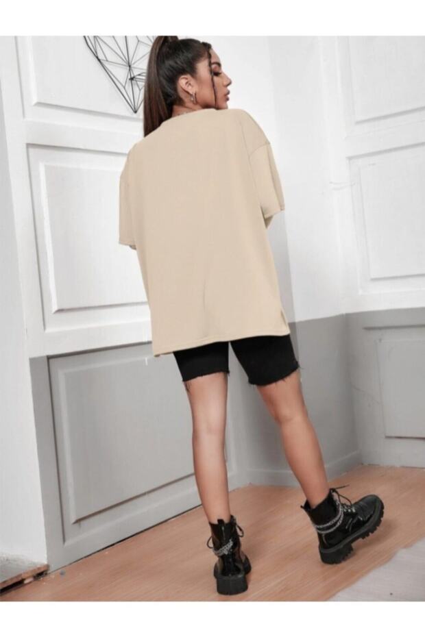 Tricou Basic Camel Oversize - 2