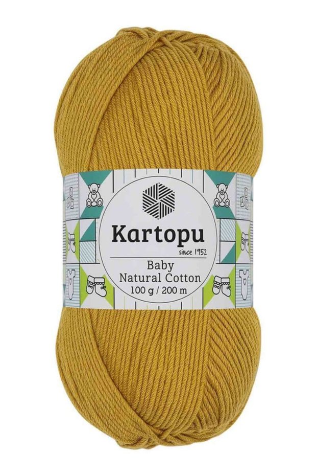 . Kartopu Baby Natural Cotton Hand Knitting Lanyard Mustard K310