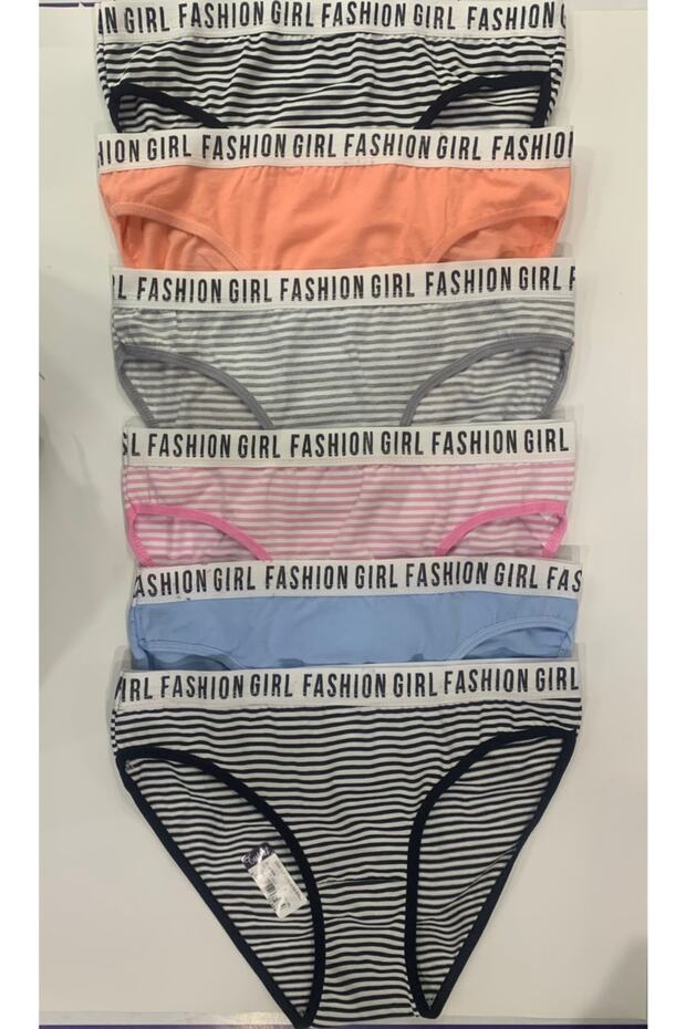 Women's 12 Pack Mixed Color Striped Bikini Panties