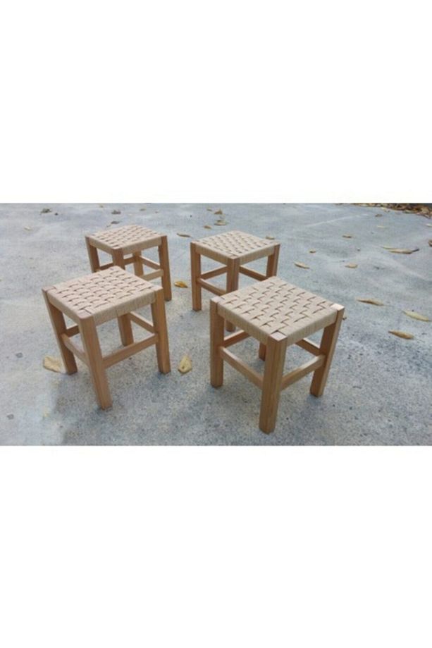 Akça Hasır Örgülü Tabure Akça Renk 35cm Hasır Örgülü Tabure 35 cm - 2