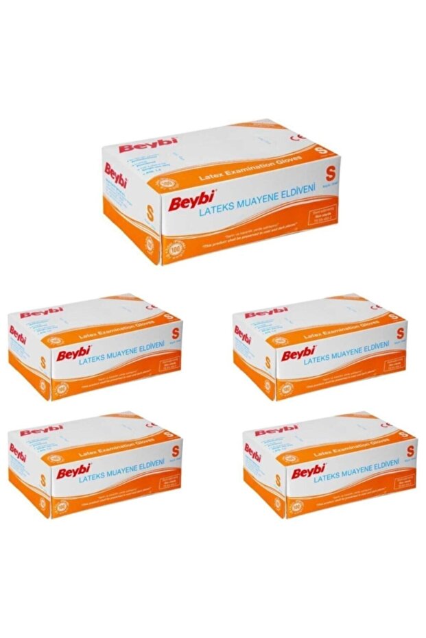 Powdered Latex Examination Gloves Size S 5 Pack of 100 Emektoptan